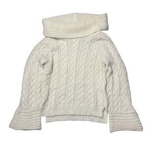 Wooden Ships Cream Cowl Neck Knit Sweater